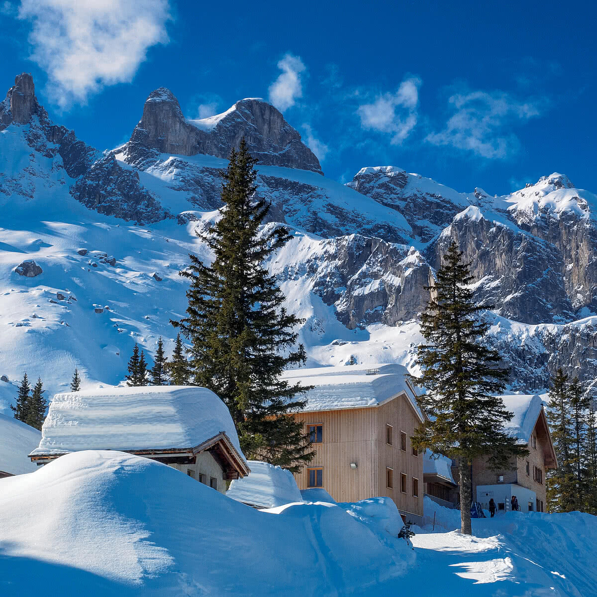 Berg, Berge, Drei Türme, Hütte, Montafon, Schnee, Winter